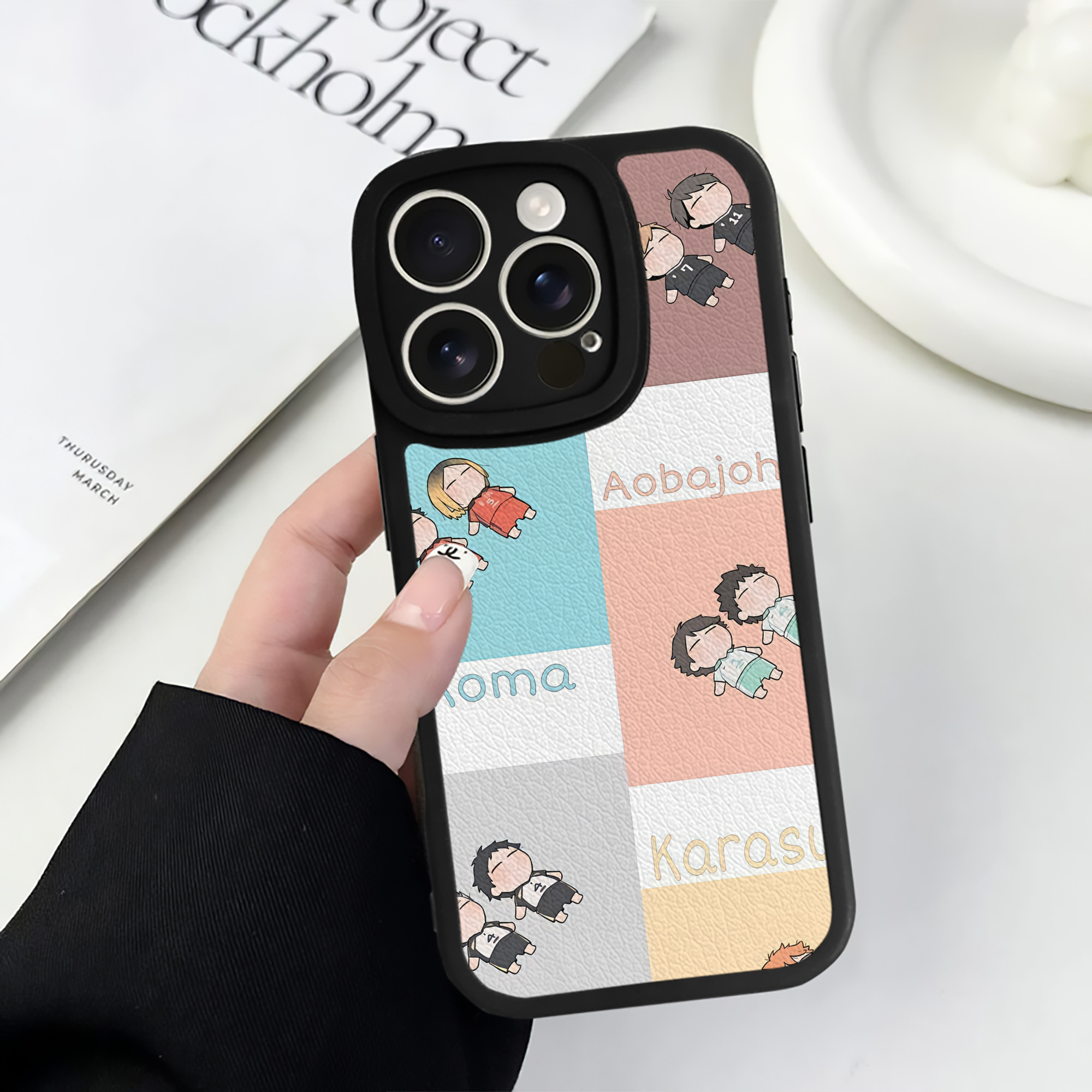 （画像用） ハイキュー!! Haikyu!! 【iPhone 16シリーズ対応】シリコンスマホケース（レザー調） 材質：シリコン
